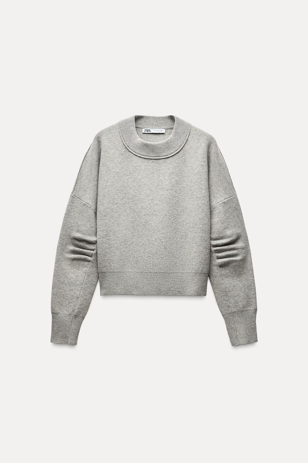 PLEATED SLEEVE KNIT SWEATSHIRT - Zara фото 10