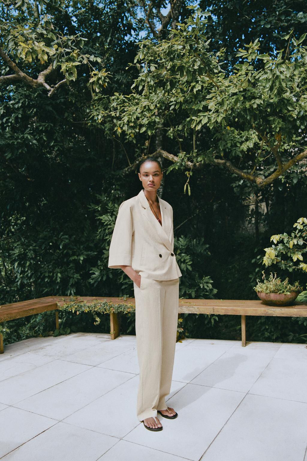 STRAIGHT-LEG TROUSERS WITH ELASTICATED WAIST - Zara фото 13