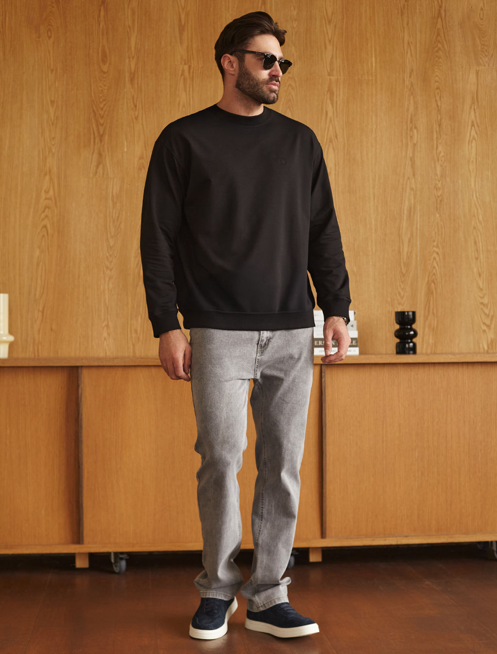 Джемпер Vilatte U49.067 хлопок с полиуретаном чёрный  фото 5