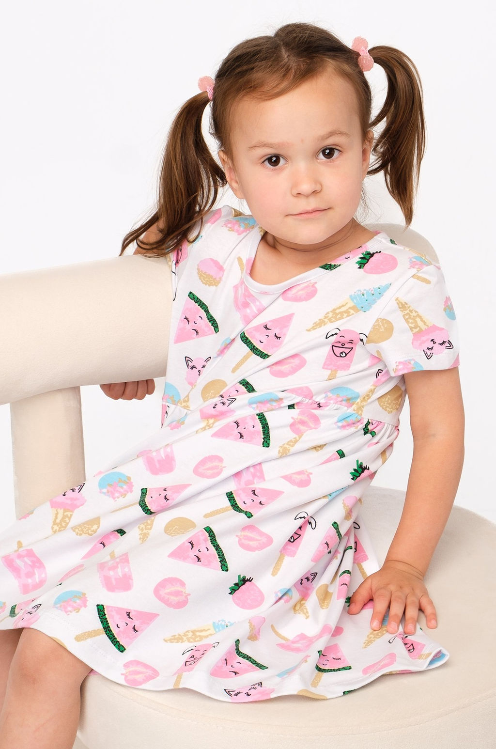 Летнее хлопковое платье с лайкрой для девочки Bonito  фото 6