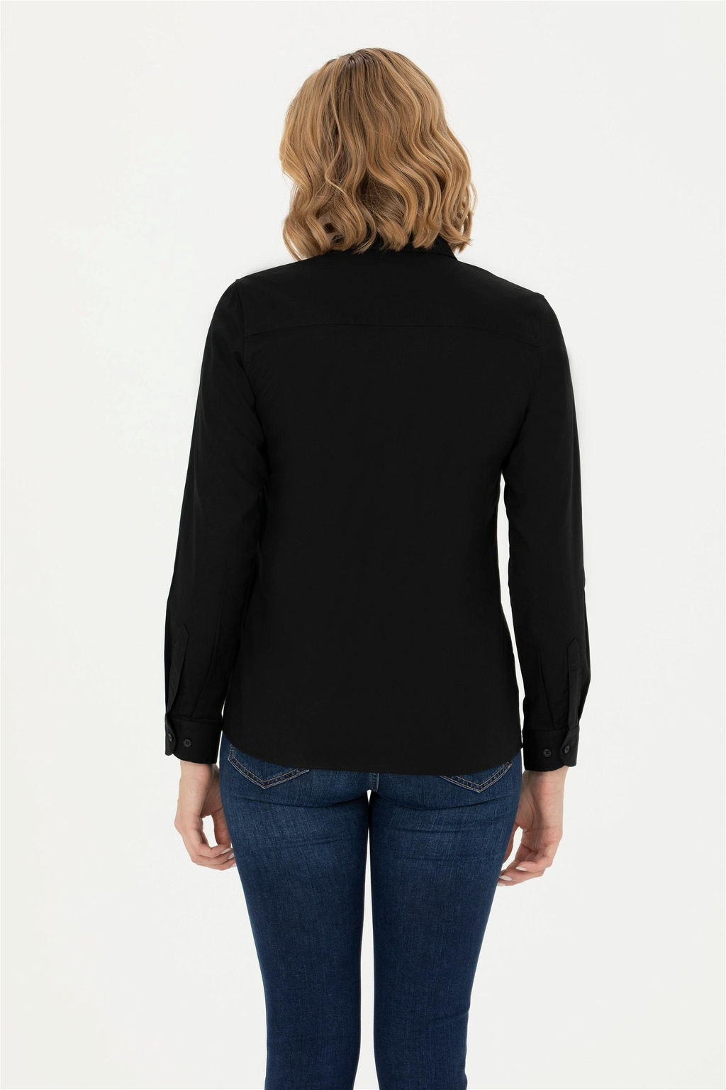 Женская черная базовая рубашка с длинным рукавом Неожиданная скидка в корзине - U.s. polo assn фото 5