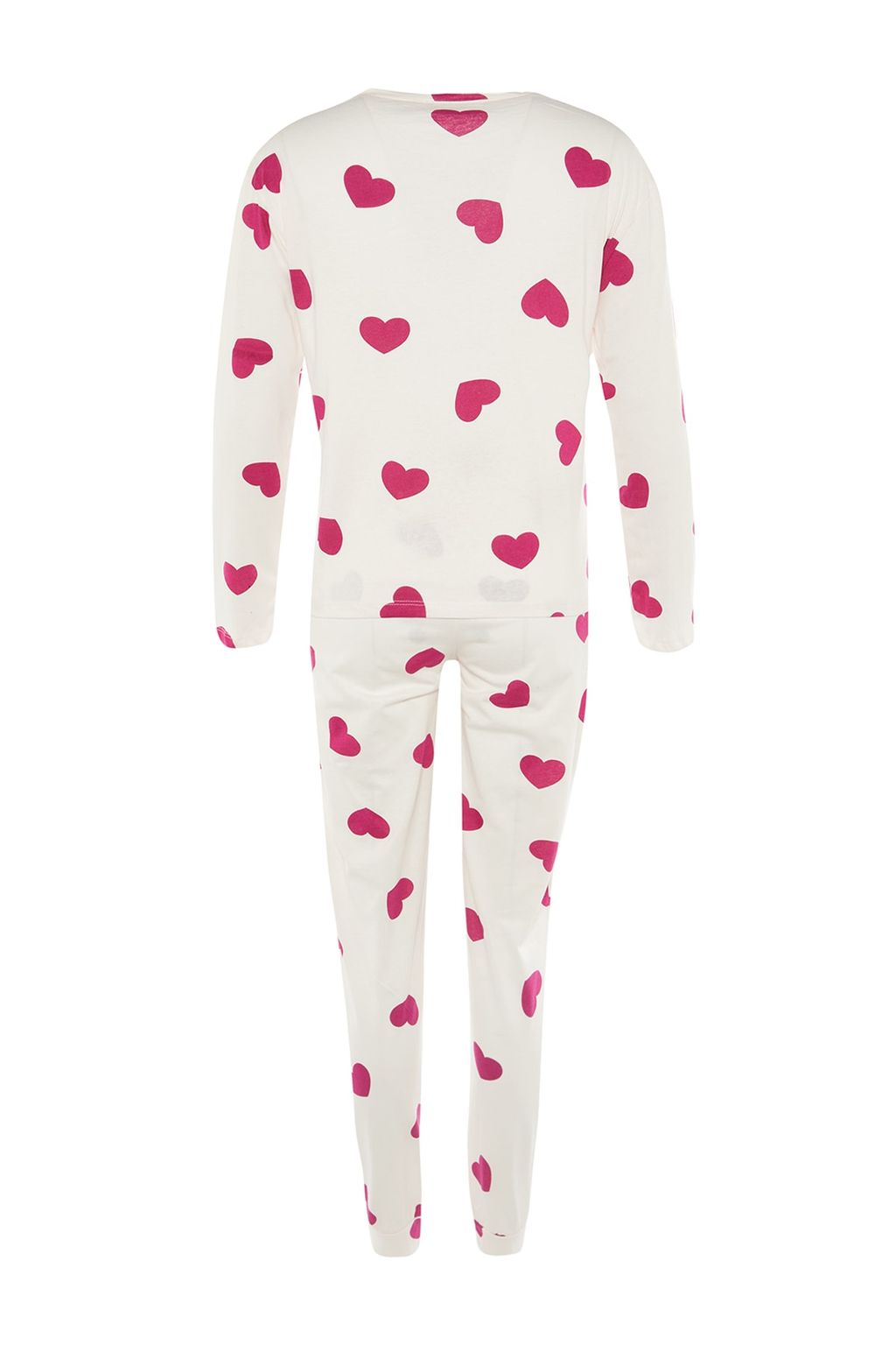 Ekru %100 Pamuklu Kalpli Orme Pijama Tak?m? THMAW21PT0566