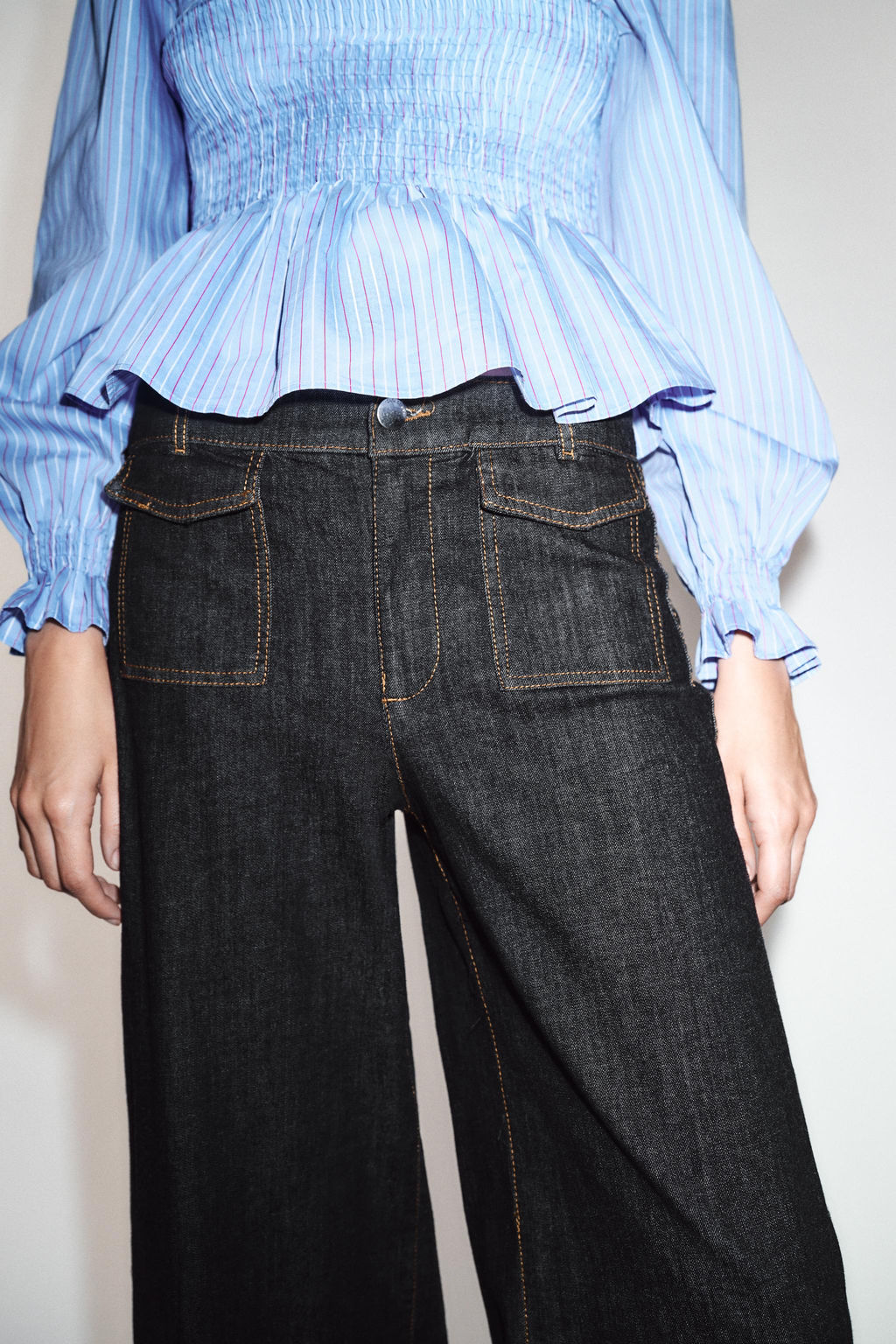 Z1975 CULOTTES DENIM TROUSERS - Zara фото 13