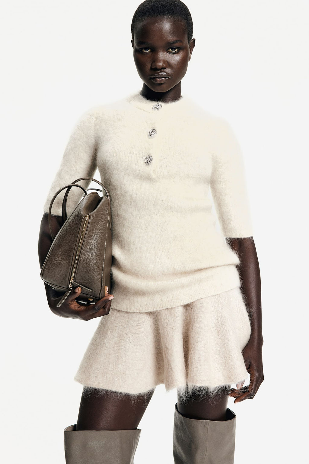 Falda acampanada en mezcla de mohair - H&m фото 2