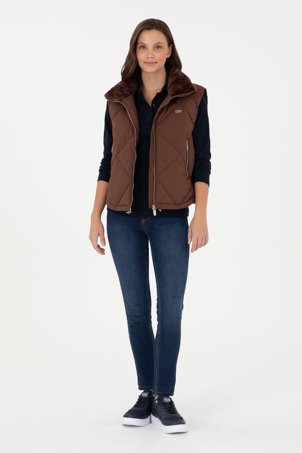 Женский коричневый жилет Неожиданная скидка в корзине - U.s. polo assn фото 4