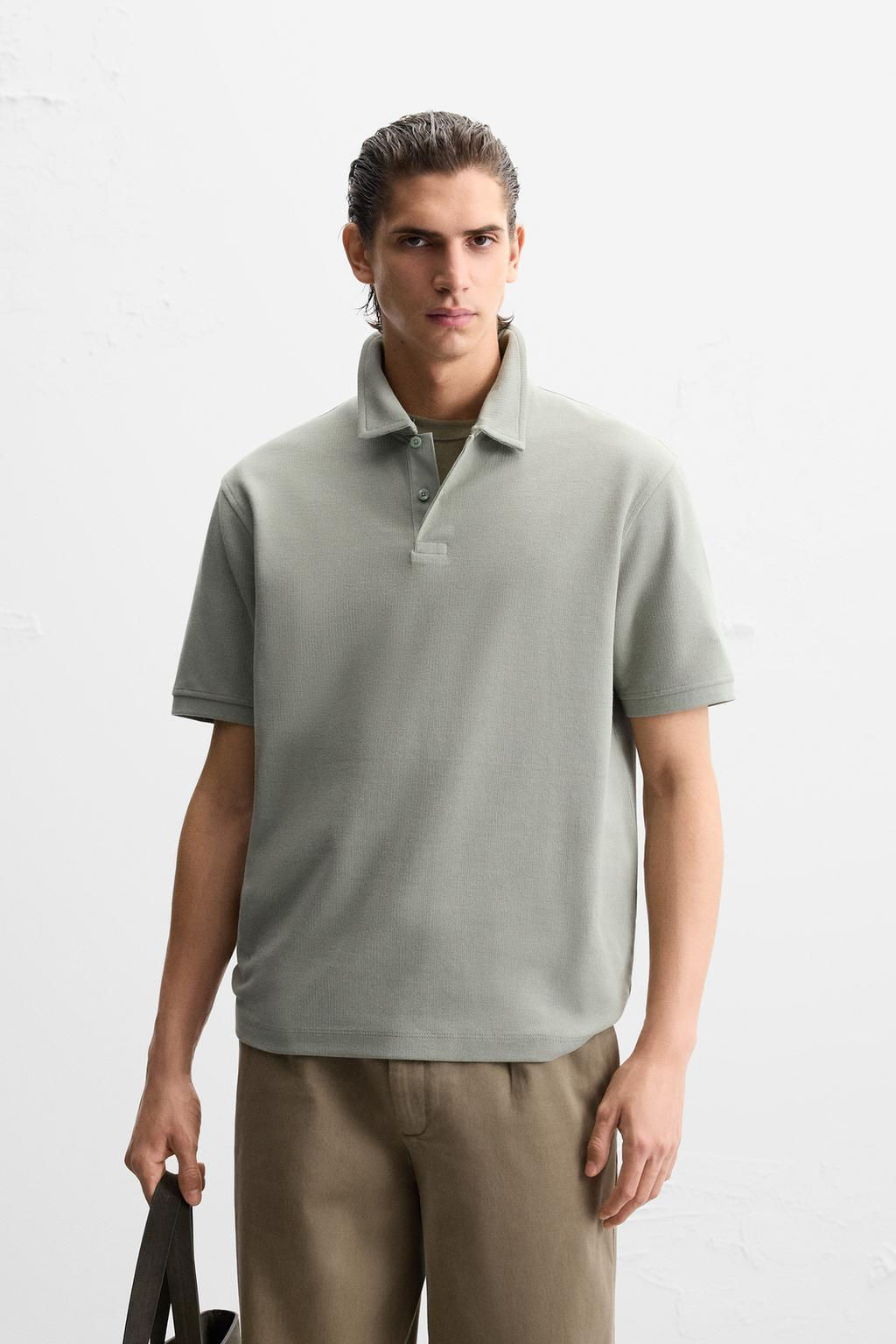 TEXTURED POLO SHIRT - Zara фото 33