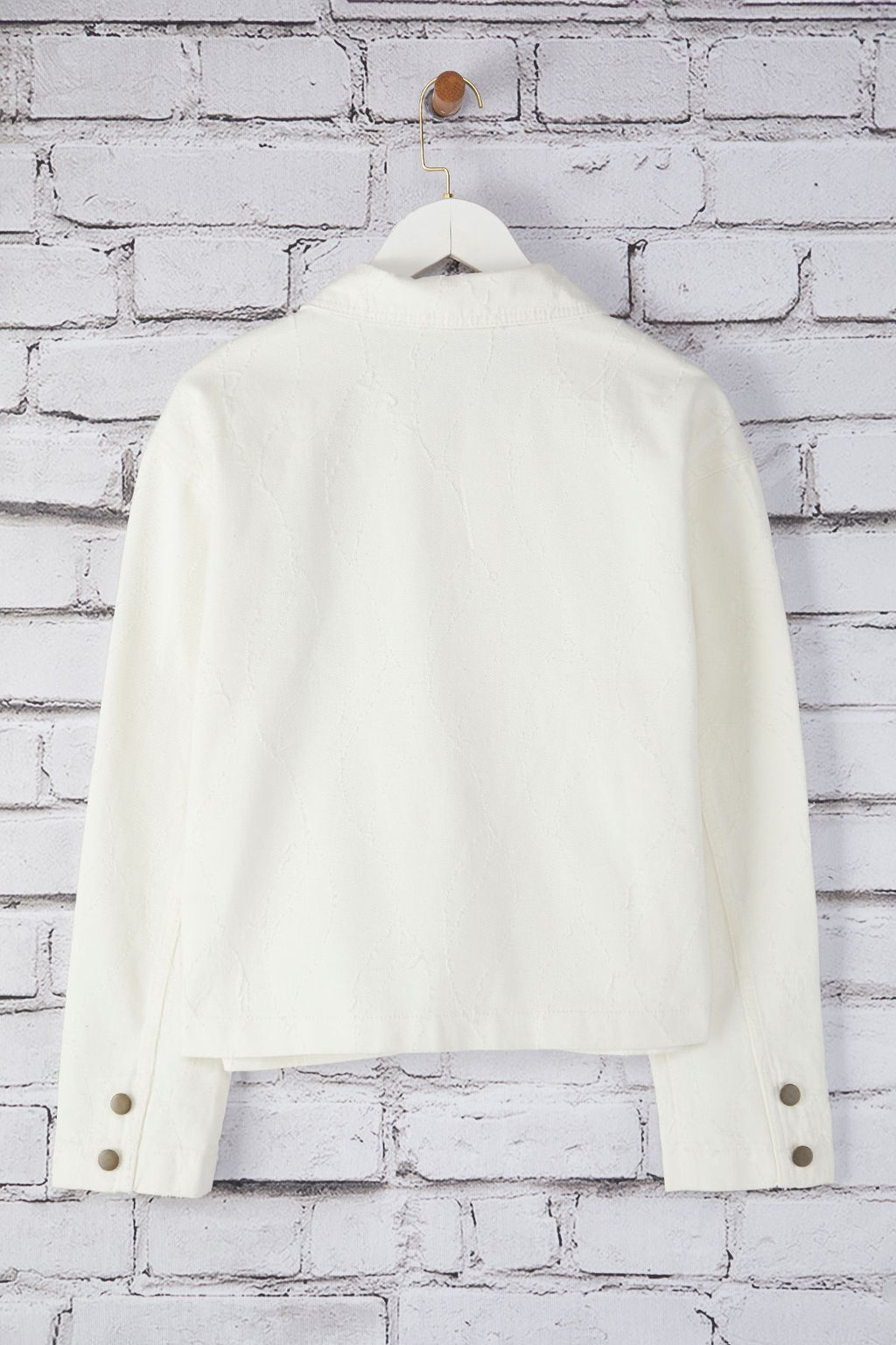 TRENDYOLMILLA Beyaz Oversize Desenli Ince Ceket Mont TWOSS25MO00016 фото 7