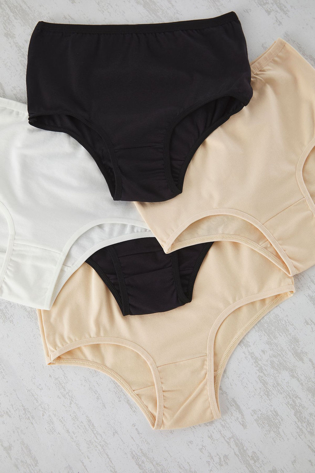 Siyah-Beyaz-Ten 5li Paket Pamuklu Yuksek Bel Klasik Orme Kulot THMSS25KU00030