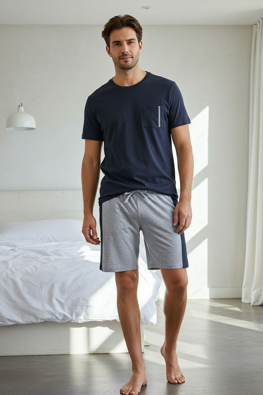 TRENDYOL MAN Yesil Regular Fit Panelli Orme Sortlu Pijama Tak?m? TMNSS25PT00035 - Trendyolmilla фото 10