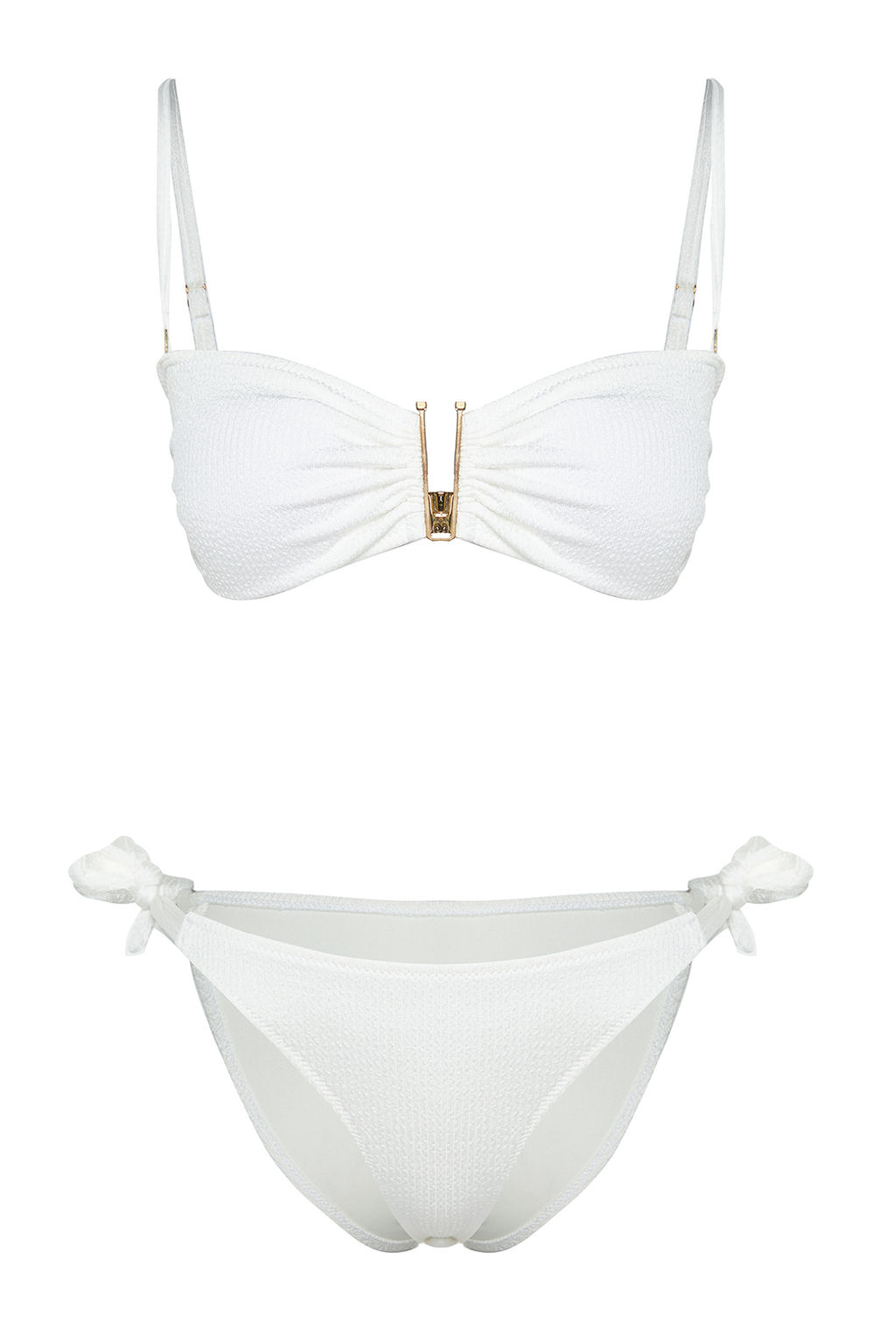 TRENDYOLMILLA Ekru Straplez Aksesuarl? Dokulu Regular Bikini Tak?m? TBESS24BT00019  фото 13