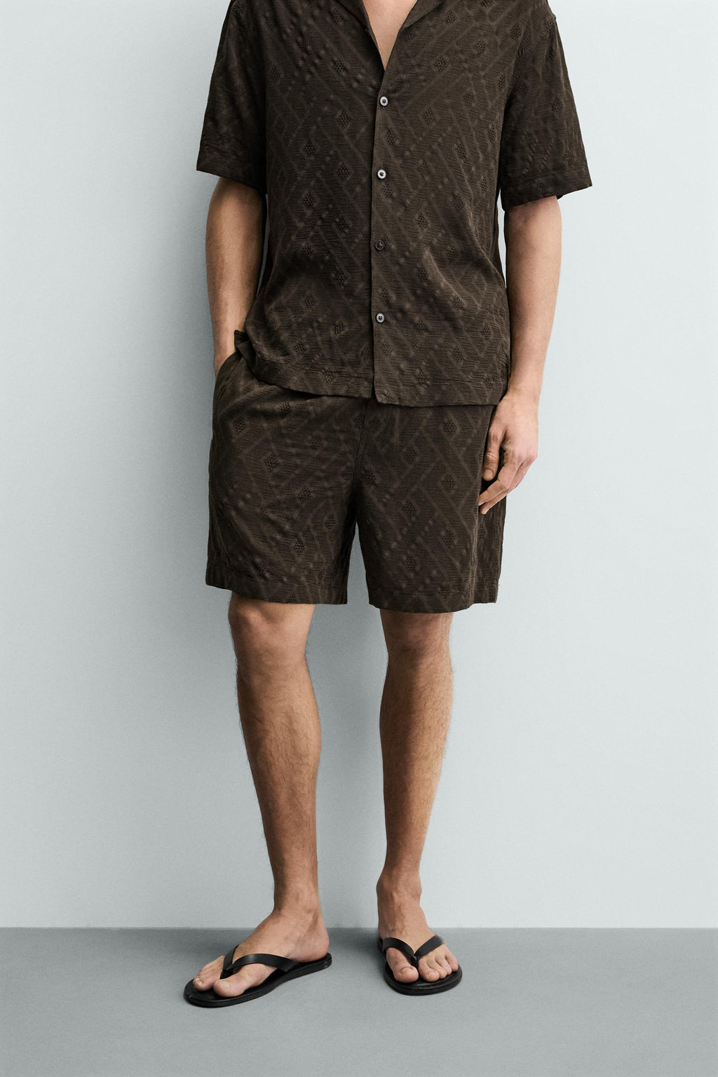 BERMUDA JACQUARD GEOM?TRICO / Marr?n - Zara фото 2