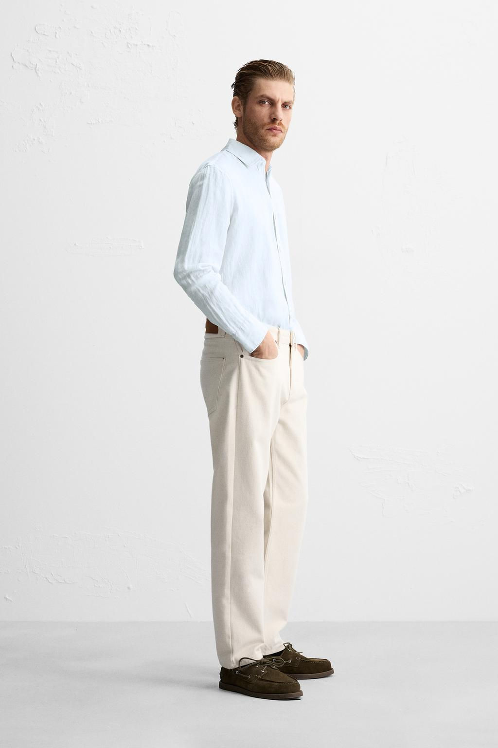 100% LINEN SHIRT - Zara фото 37