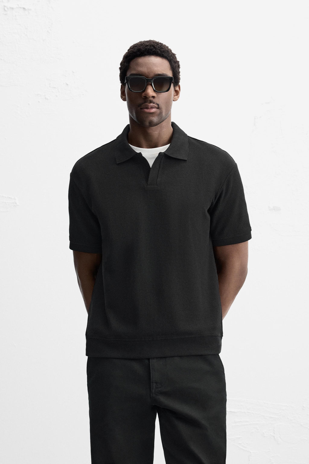 VERTICAL TEXTURED POLO SHIRT - Zara фото 2