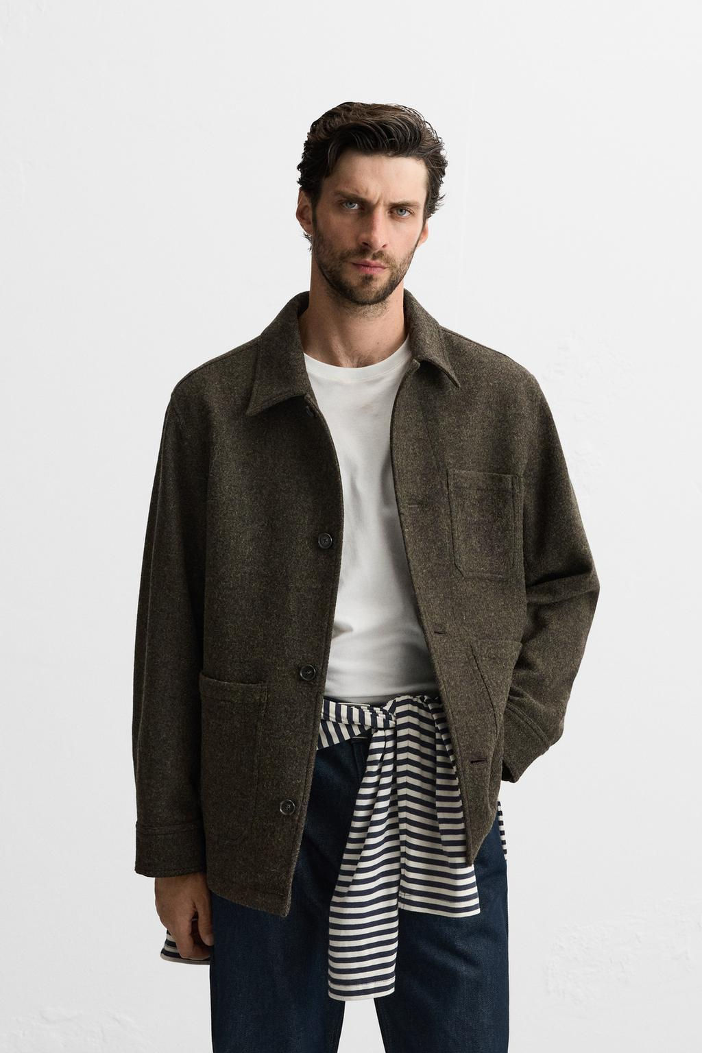 WOOL OVERSHIRT WITH POCKETS - Zara фото 2
