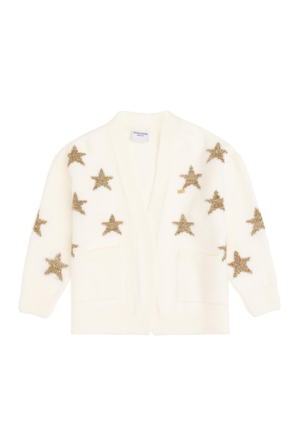 Кремовый трикотажный кардиган для девочки - U.s. polo assn фото 2