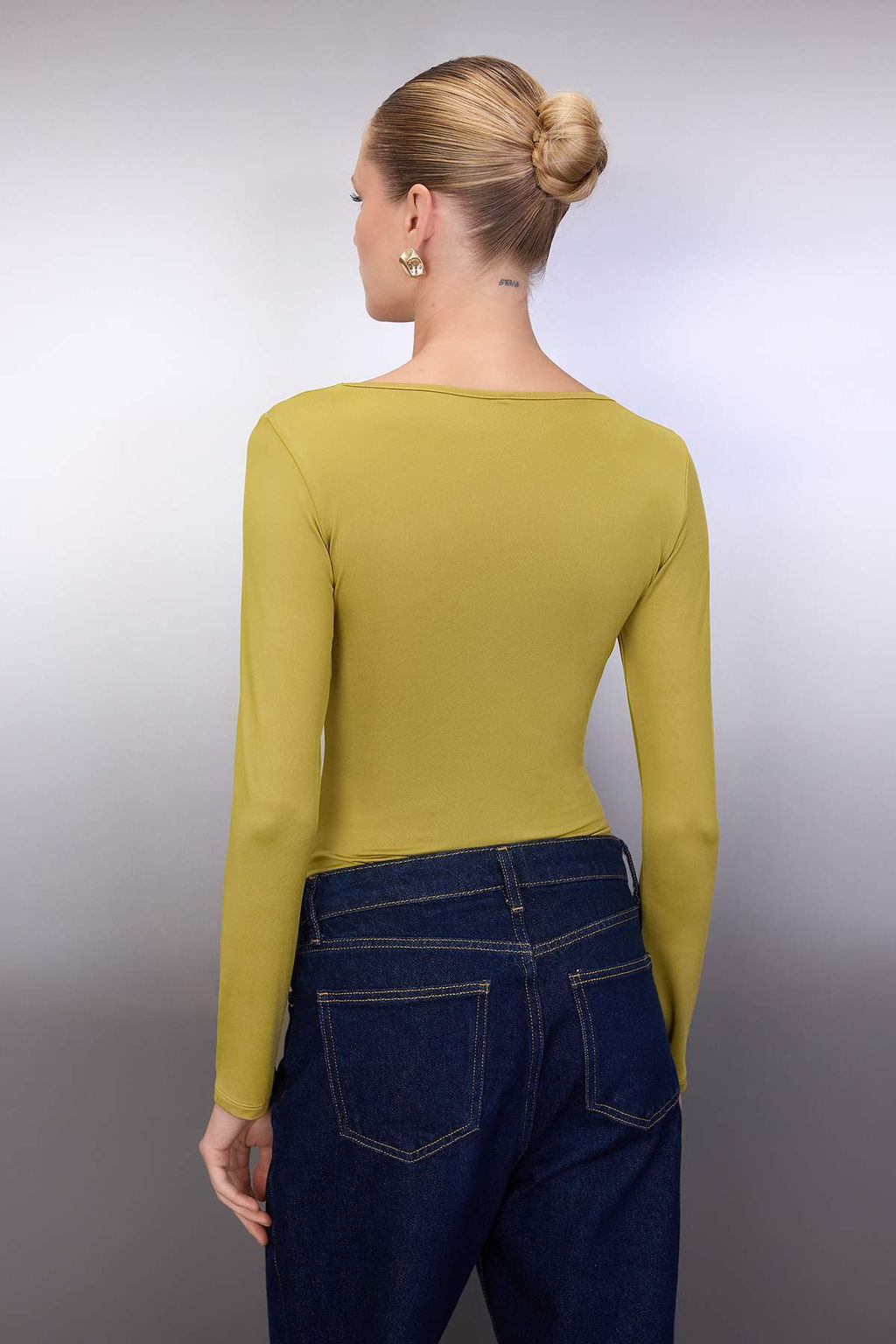 Yag Yesil Fitted/Vucuda Oturan Aksesuar Detayl? C?tc?tl? Esnek Orme Body TWOAW26BD00004