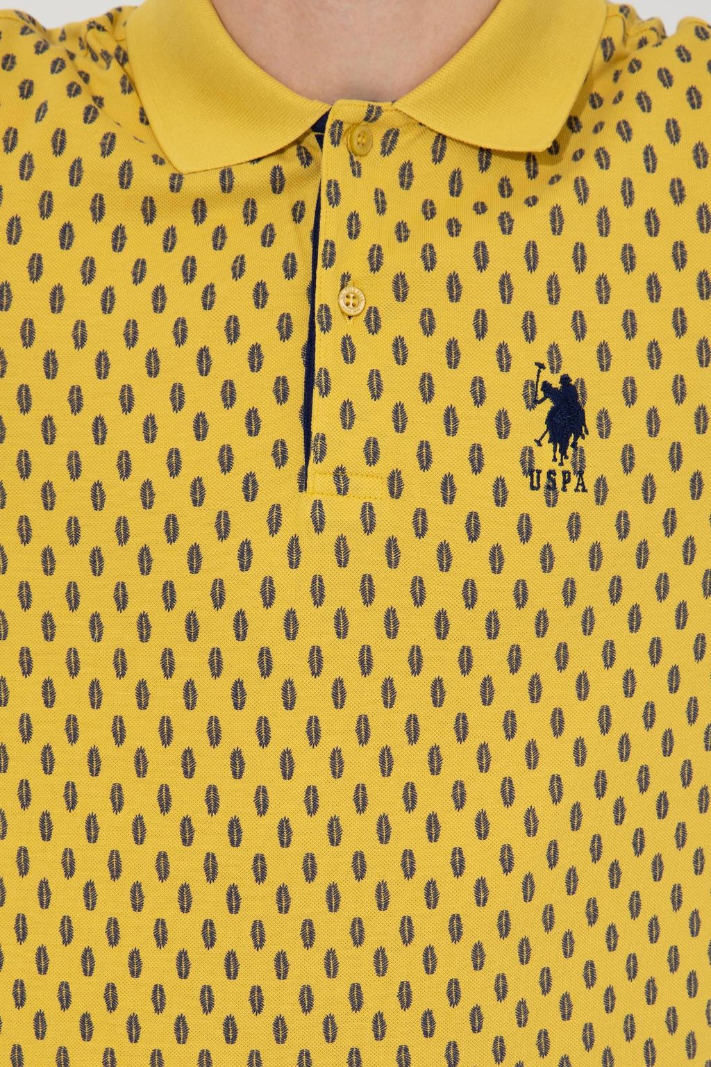 U. S. Polo Assn Мужская шафрановая футболка-поло с воротником-поло - U.s. polo assn фото 7