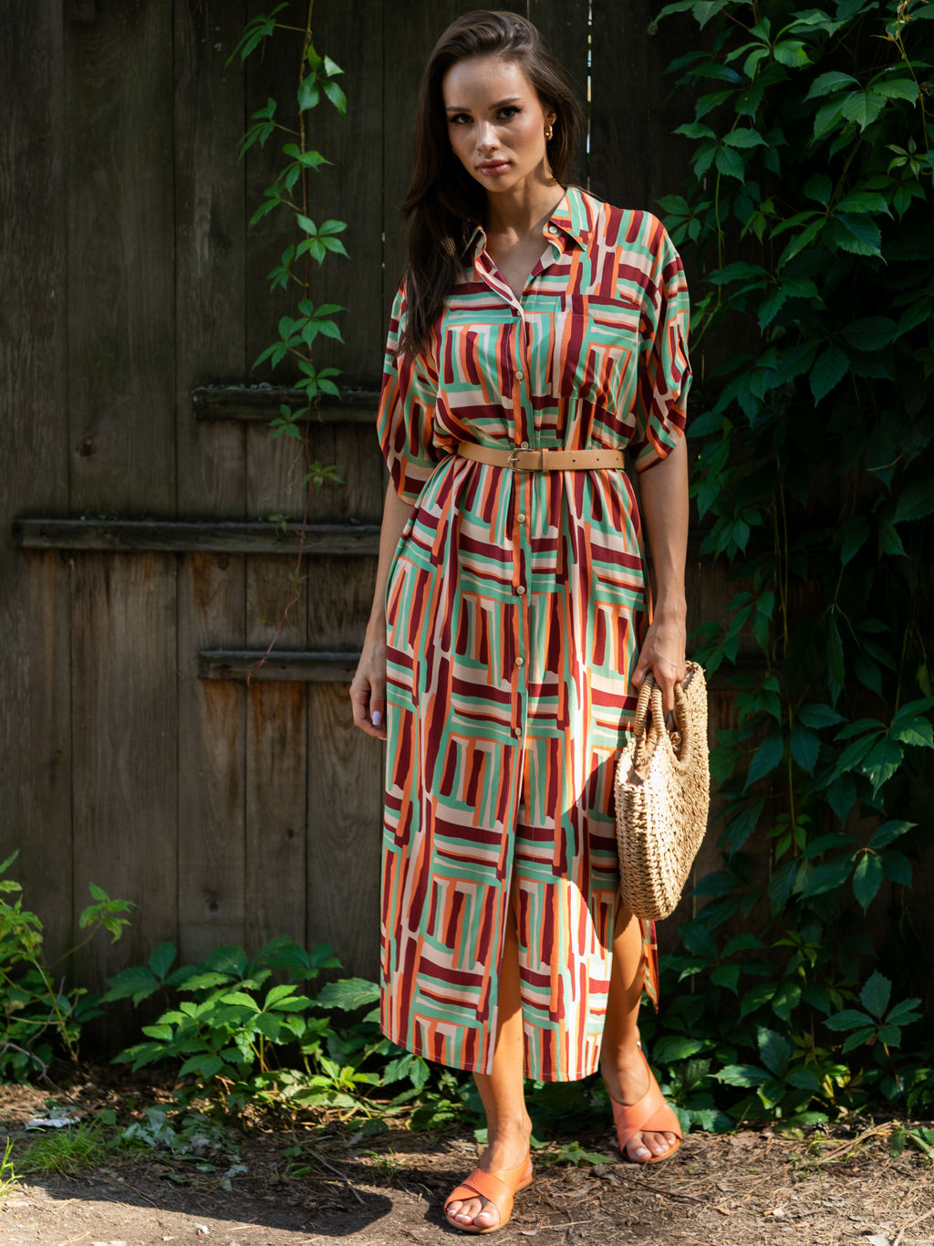 Платье из вискозы с принтом