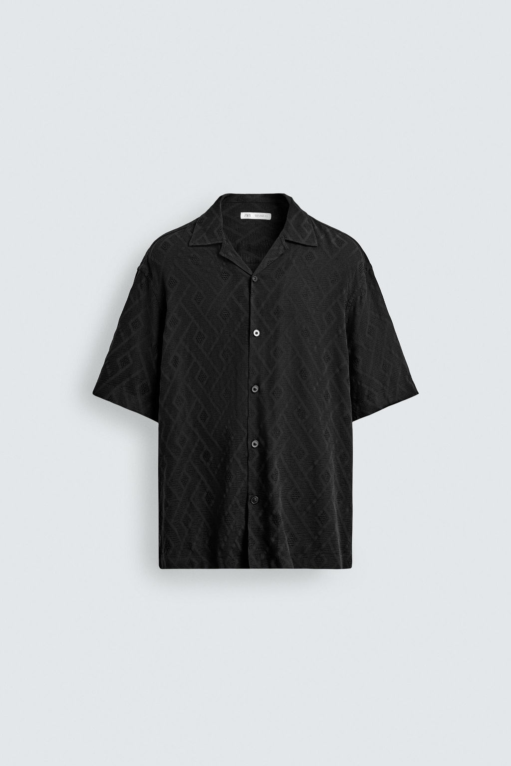 CAMISA JACQUARD GEOM?TRICO / Negro - Zara фото 6