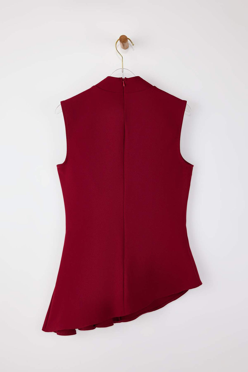 Bordo Asimetrik Godeli Dik Yaka Dokuma Bluz TWOSS26BZ00085 - Trendyolmilla фото 2