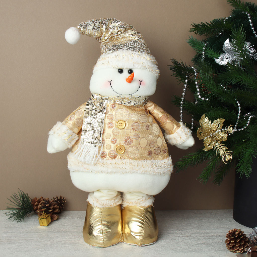 Цена за 1 шт. Новогоднее украшение Снеговик на телескопических ножках 55/74 см / RE2022 /уп 36/ - ГалеонТрейд фото 10