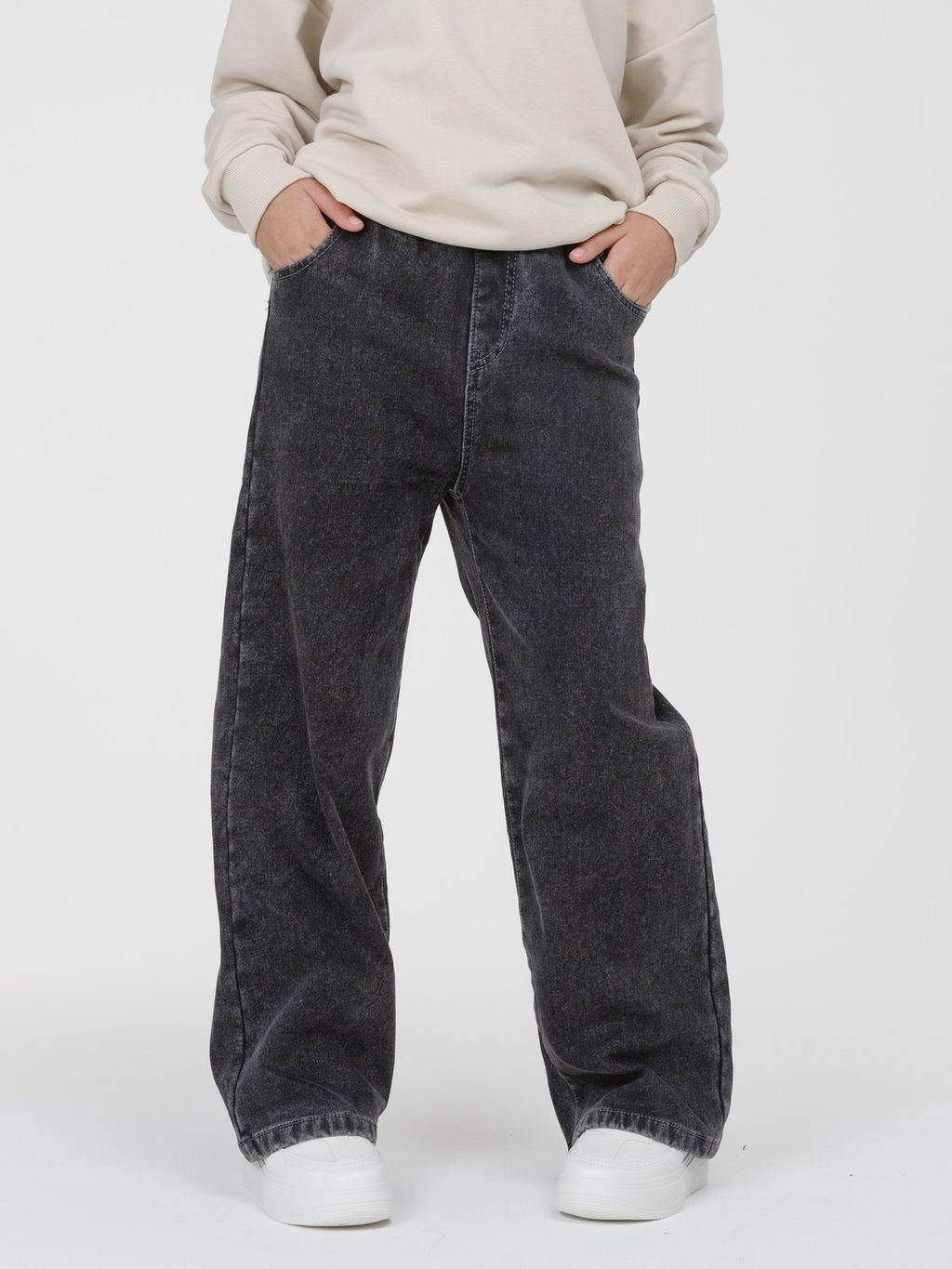 Джинсы-трубы утеплённые для девочек - Синий мир фото 11