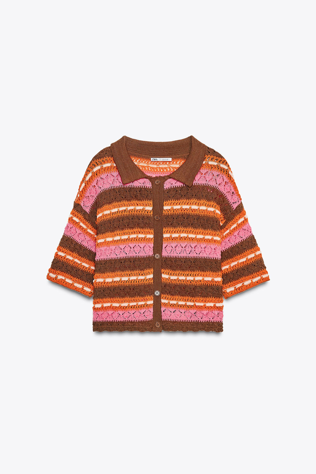 JACQUARD POLO TOP - Zara фото 12