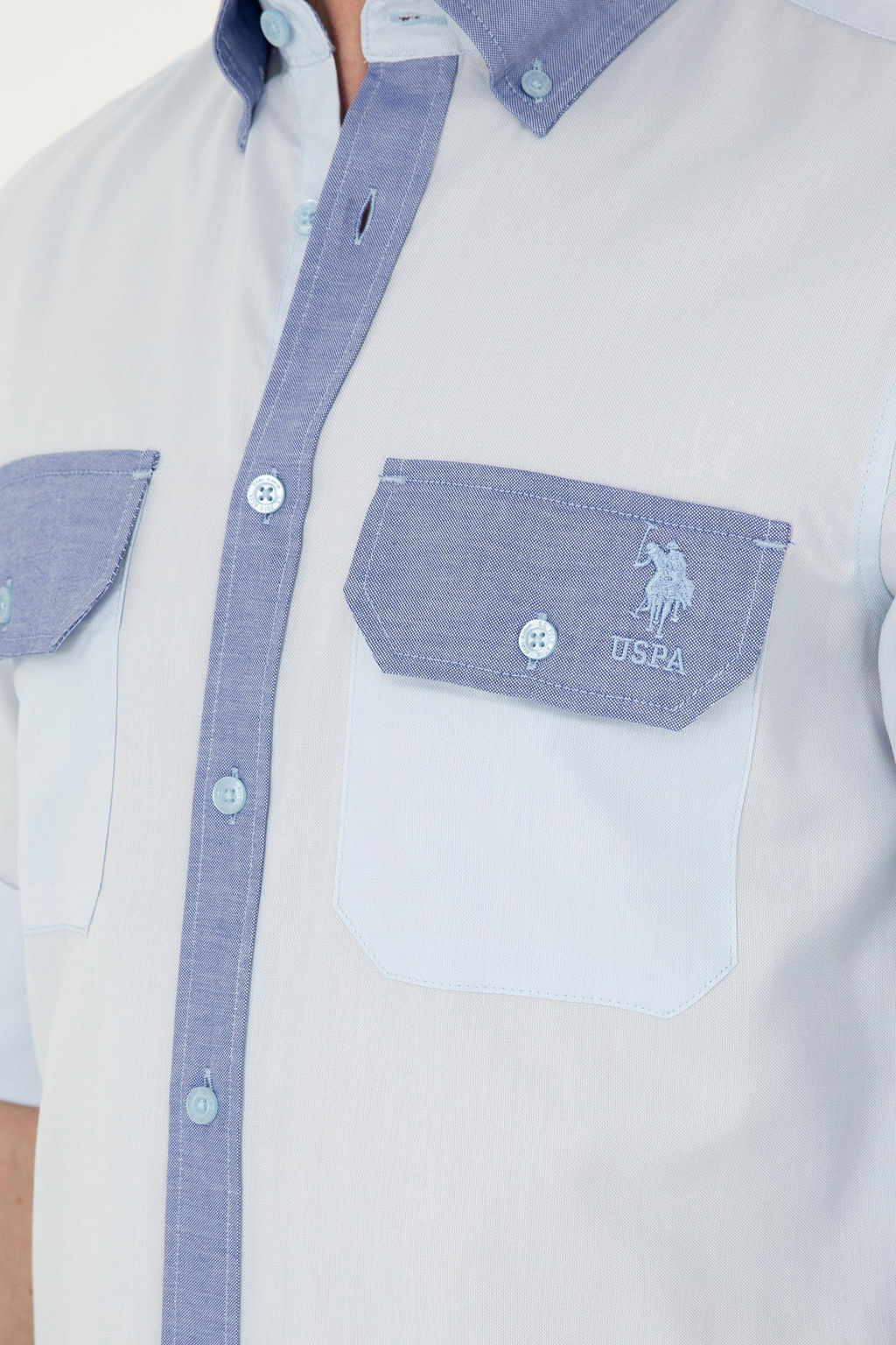 U. S. Polo Assn / Мужская голубая рубашка с длинным рукавом - U.s. polo assn фото 7