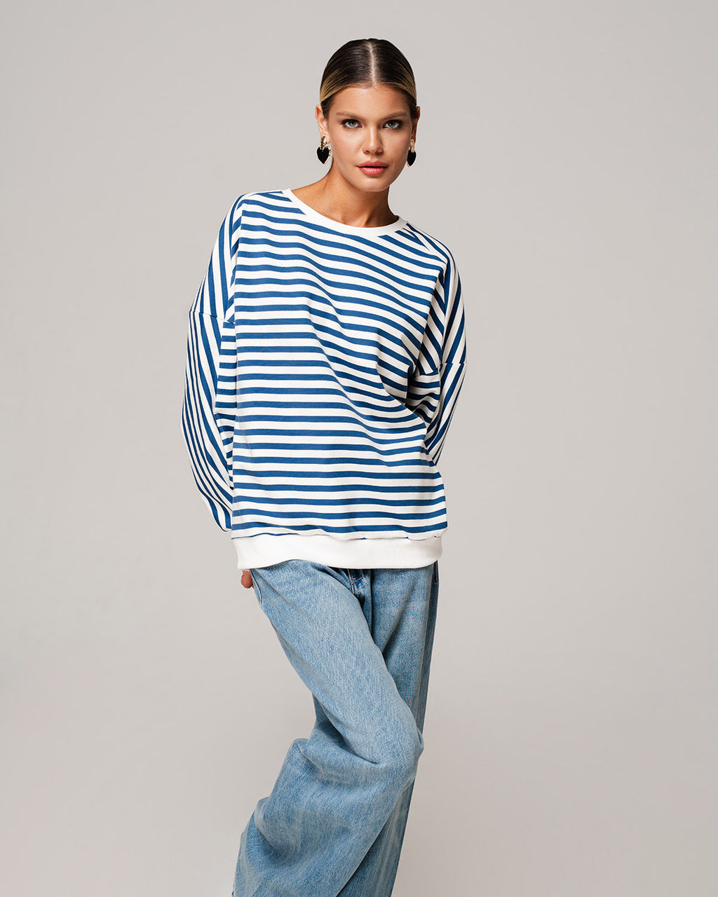 СВИТШОТ ХЛОПКОВЫЙ ПОЛОСАТЫЙ 90.6.2 - Sahar art lab фото 7