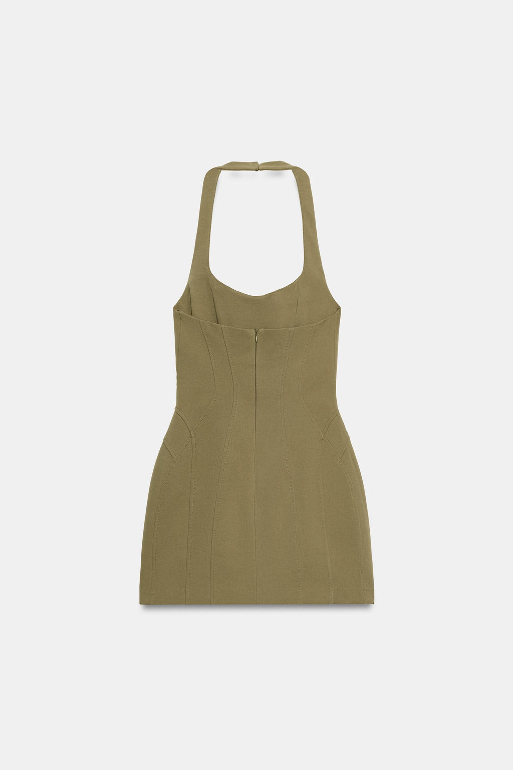 VESTIDO CORTO HALTER / Khaki claro - Zara фото 5