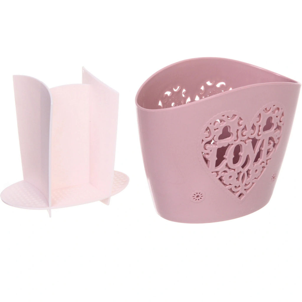 Подставка для столовых приборов "SEGRETO" 20*12*15см 3секции пыльнавя роза