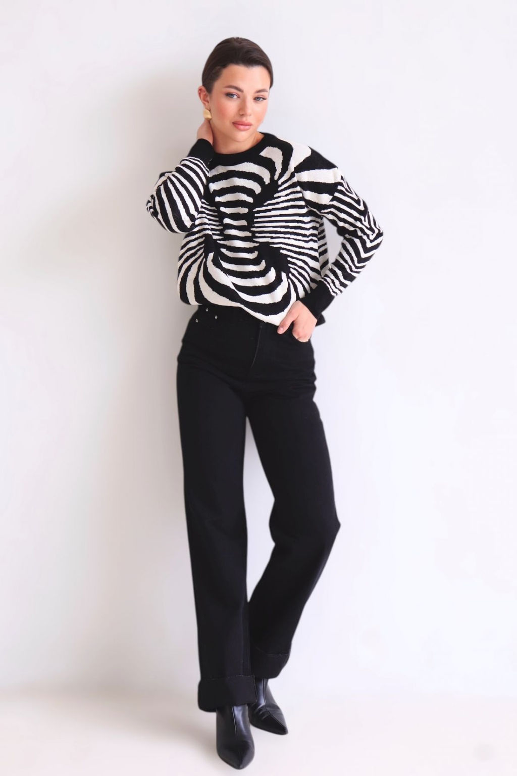 10446 Джемпер чёрно-белый - Martichelli фото 51