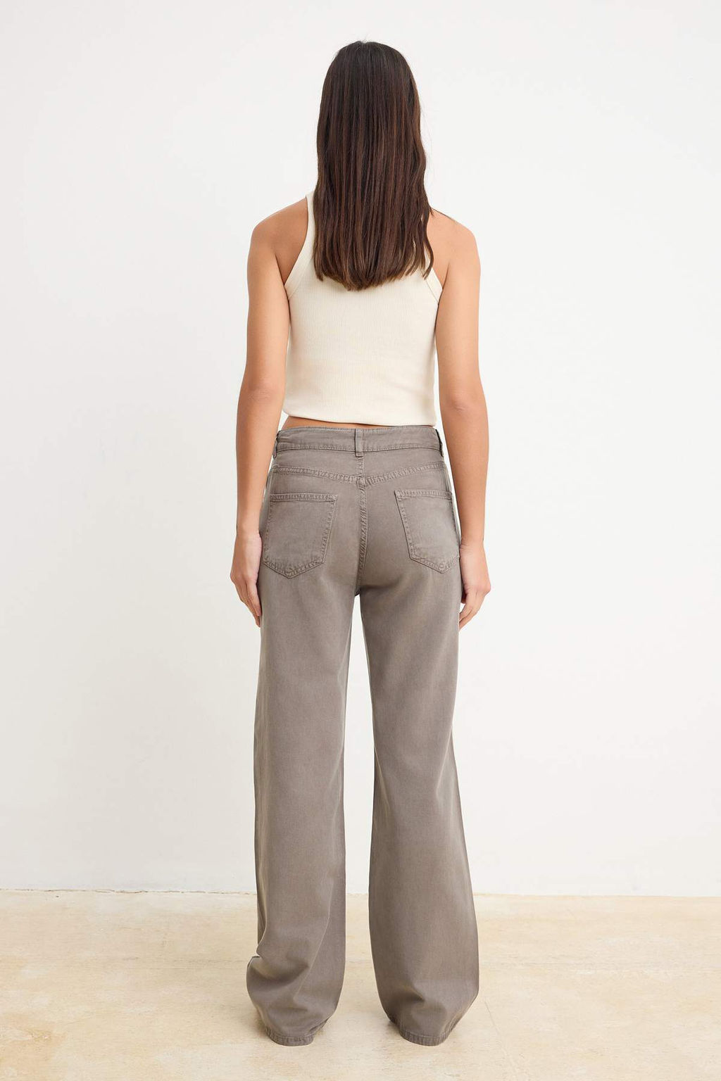 Vizon DOKUMLU Beli Lastikli Yuksek Bel Jeans Wide Leg TWOSS26JE00262 - Trendyolmilla фото 4