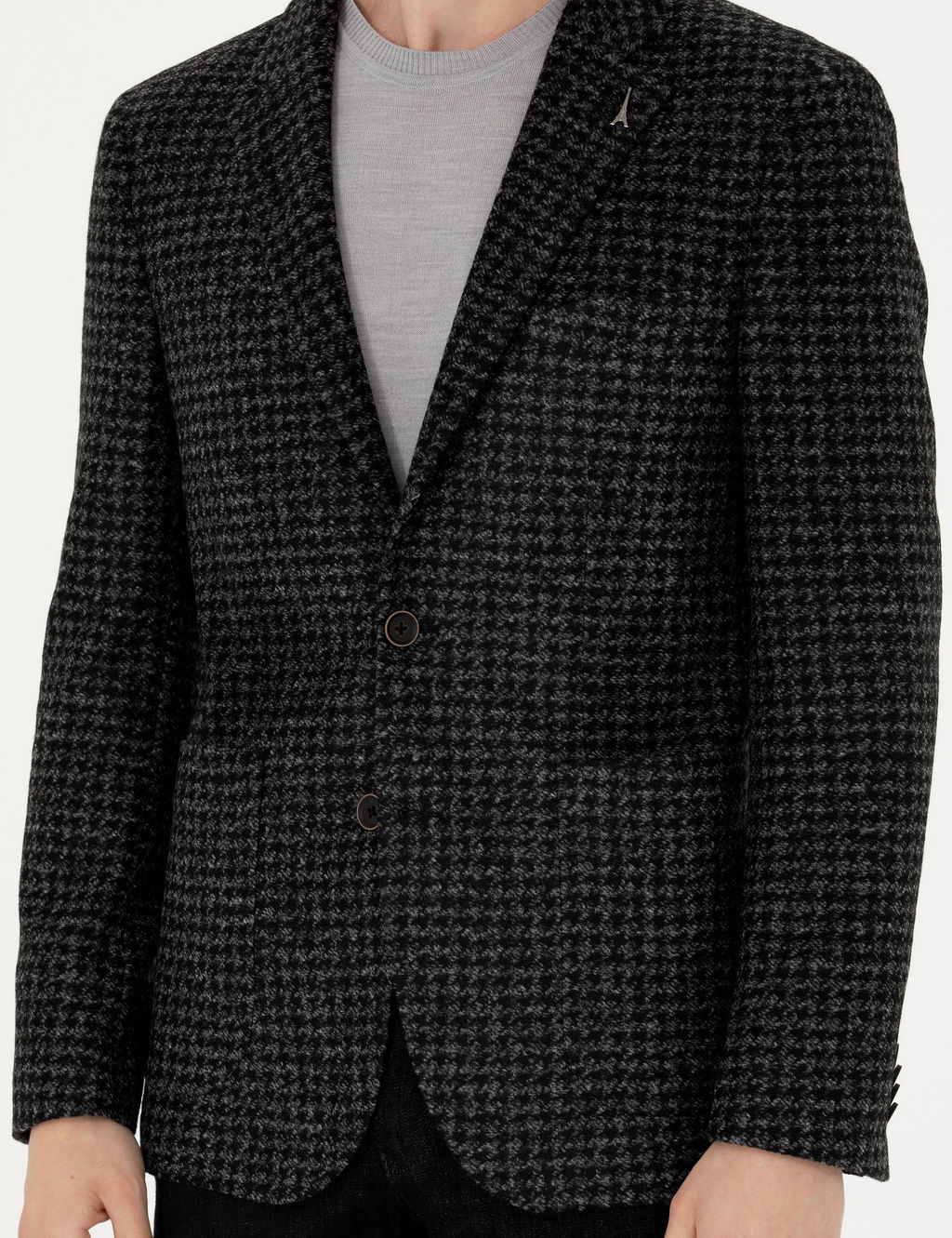 Спортивная куртка узкого кроя из смесовой шерсти антрацитового цвета - Cacharel фото 6