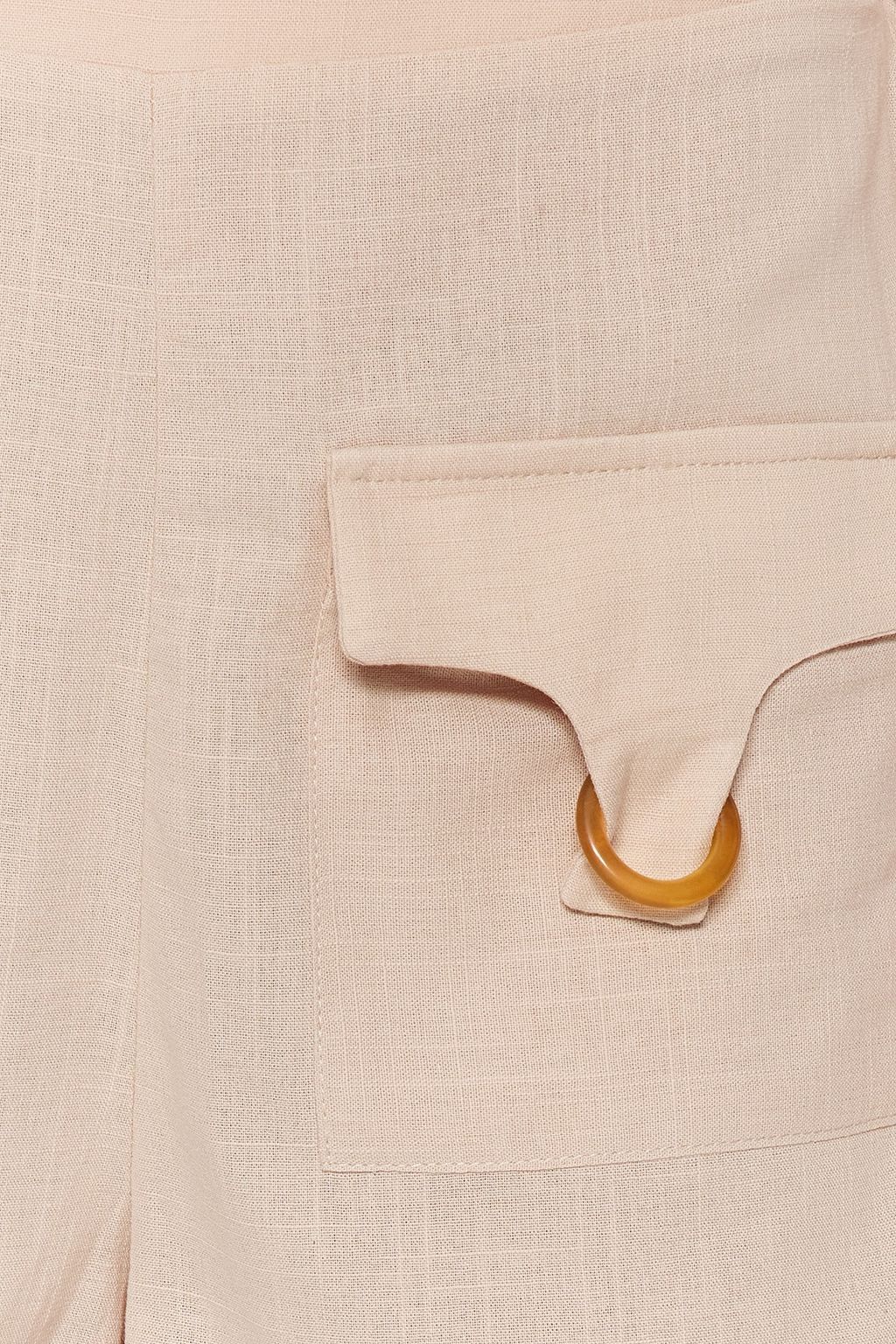 Bej Dokuma Aksesuarl? %100 Pamuklu Plaj Sort & Bermuda TBESS23SR00026