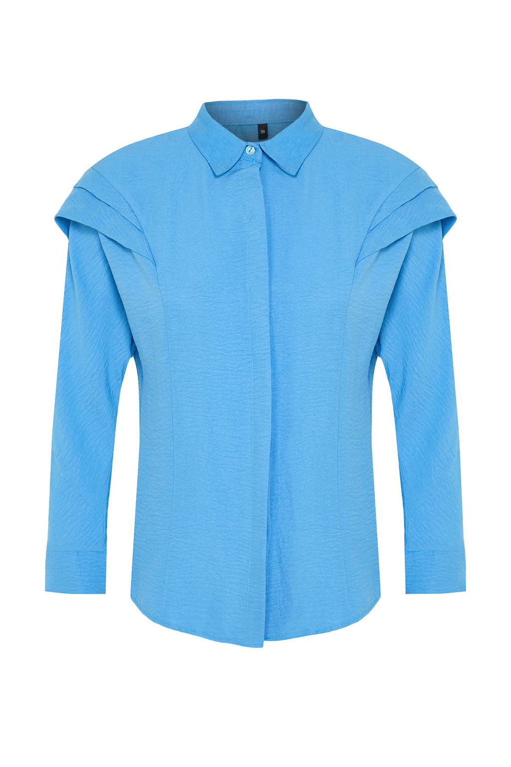 Mavi Omuz Volanl? Dokuma Gomlek TWOAW22GO0375 - Trendyolmilla фото 6