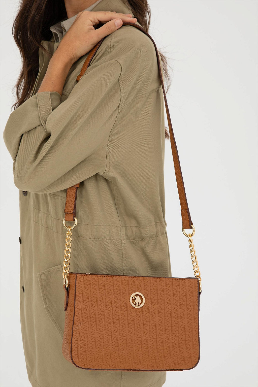 U. S. Polo Assn / Женская светло-коричневая сумка через плечо - U.s. polo assn фото 2