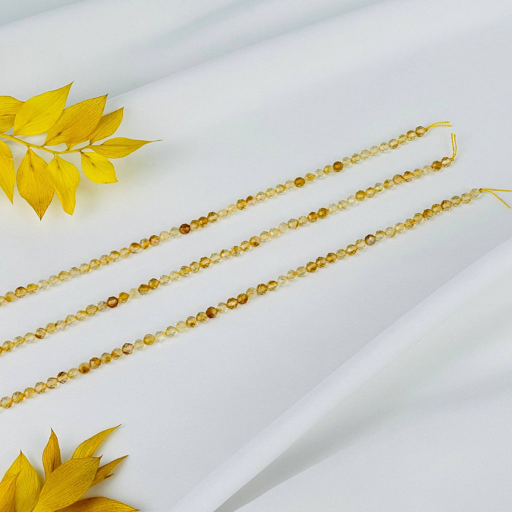 Бусины для украшений из Цитрина (86 бусин) 39 см