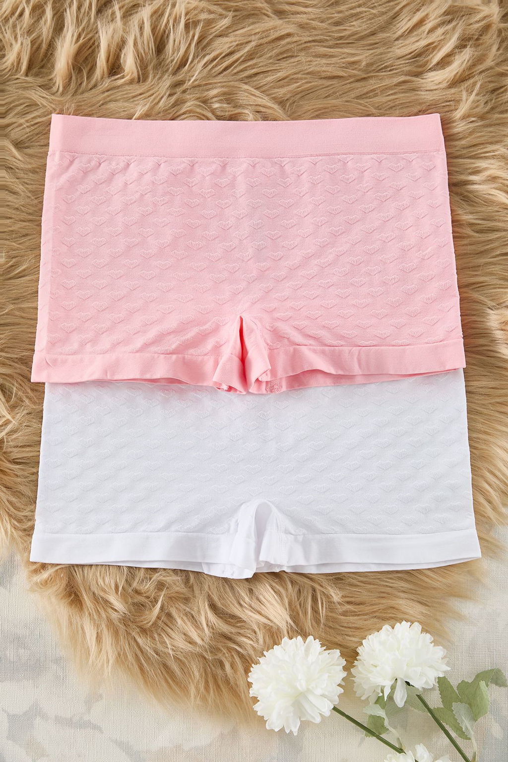 TRENDYOLMILLA Beyaz-Pembe 2li Paket Seamless/Dikissiz Kalpli Boxer Orme Kulot THMSS25KU00009  фото 7