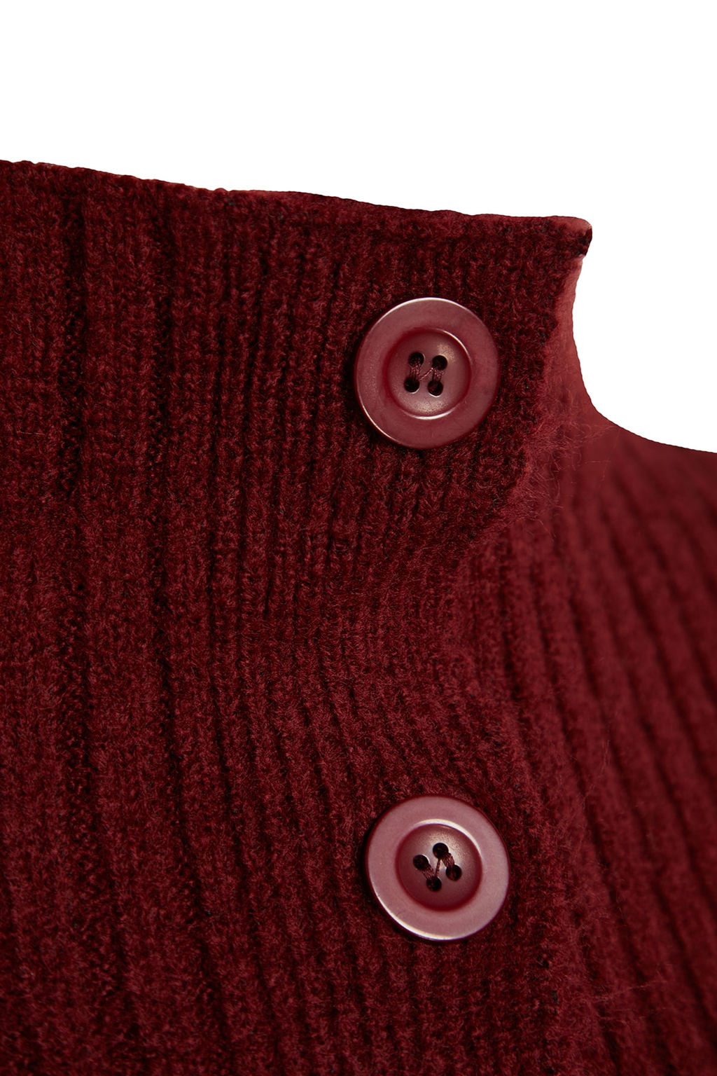 Bordo Crop Yumusak Dokulu Dik Yaka Triko H?rka TWOAW22HI0174