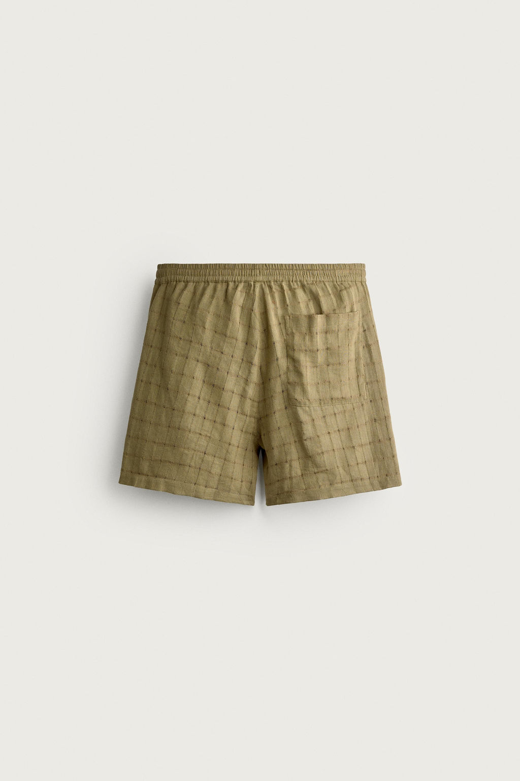 BERMUDA JACQUARD CUADROS LINO - ALGOD?N / Khaki claro - Zara фото 6