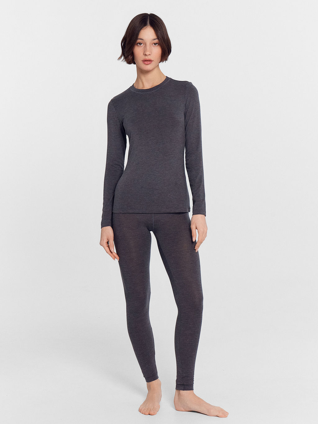 Термокомплект женский серый (джемпер, леггинсы) меланж темно-серый 4348-F 692432 - Mark formelle фото 5