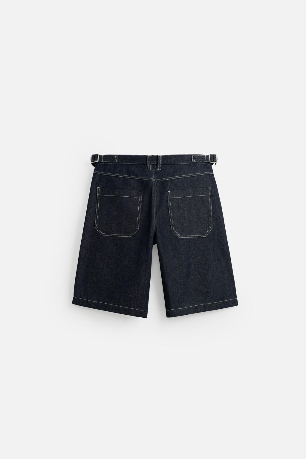BELTED BAGGY FIT DENIM BERMUDA SHORTS - Zara фото 18