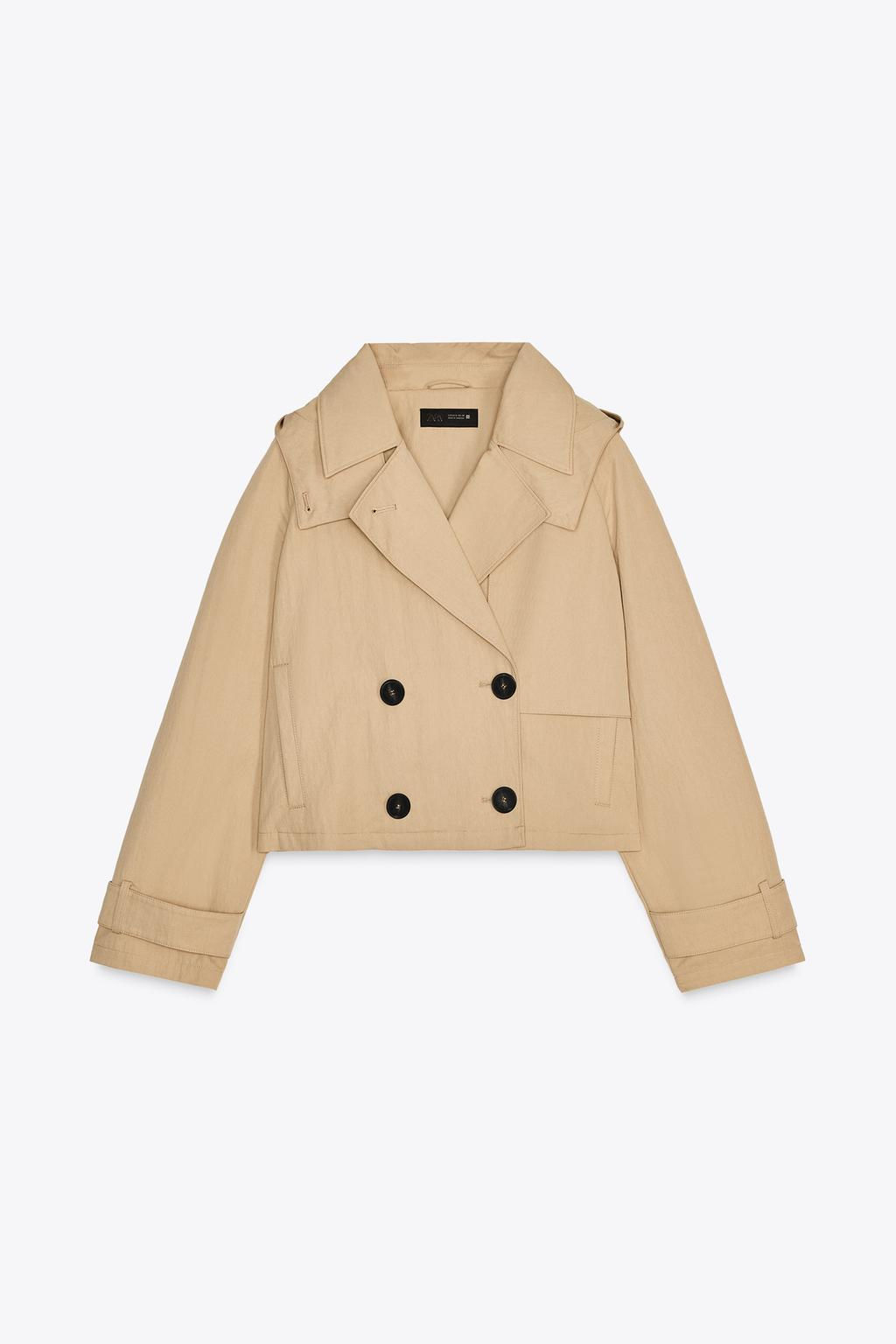 SHORT HOODED TRENCH COAT - Zara фото 5