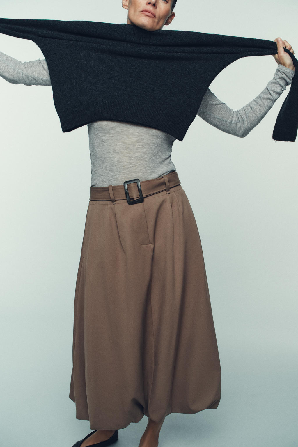 MIDI BALLOON SKIRT WITH BELT - Zara фото 4