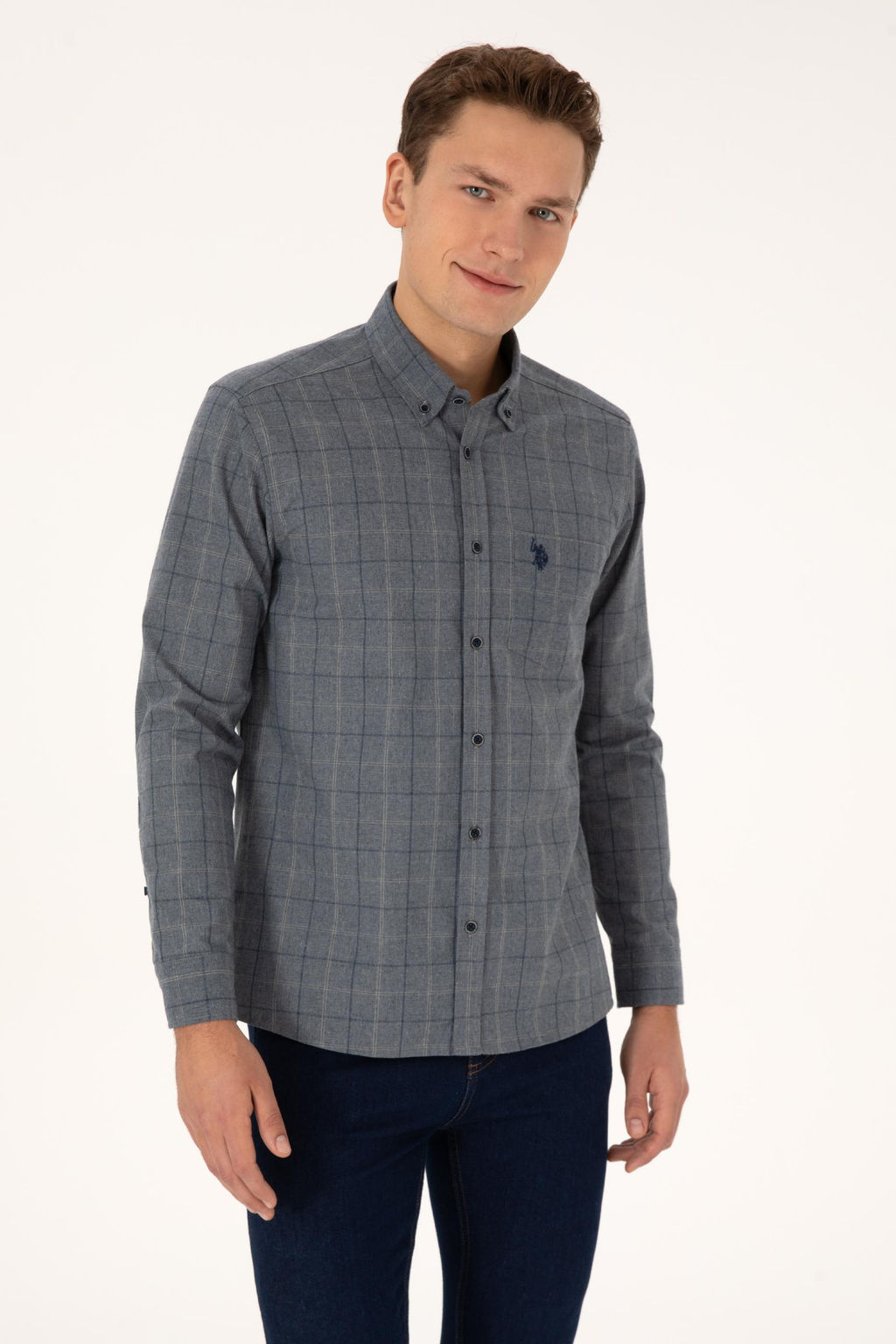 Erkek A__k Lacivert Uzun Kollu G_mlek