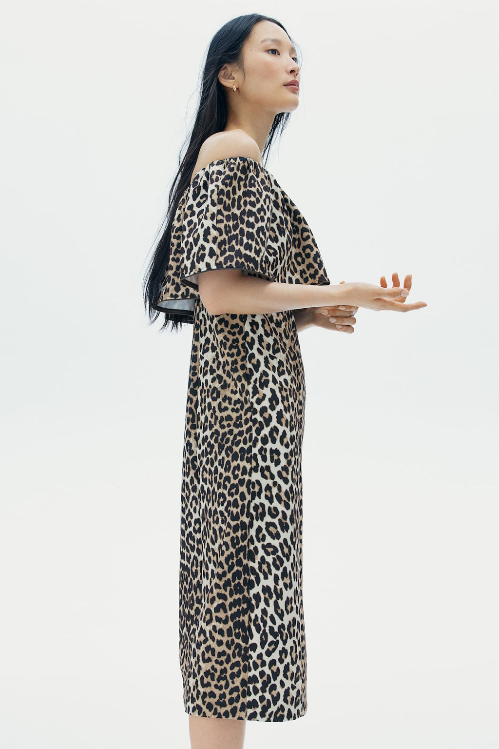 Vestido off-the-shoulder - H&m фото 4