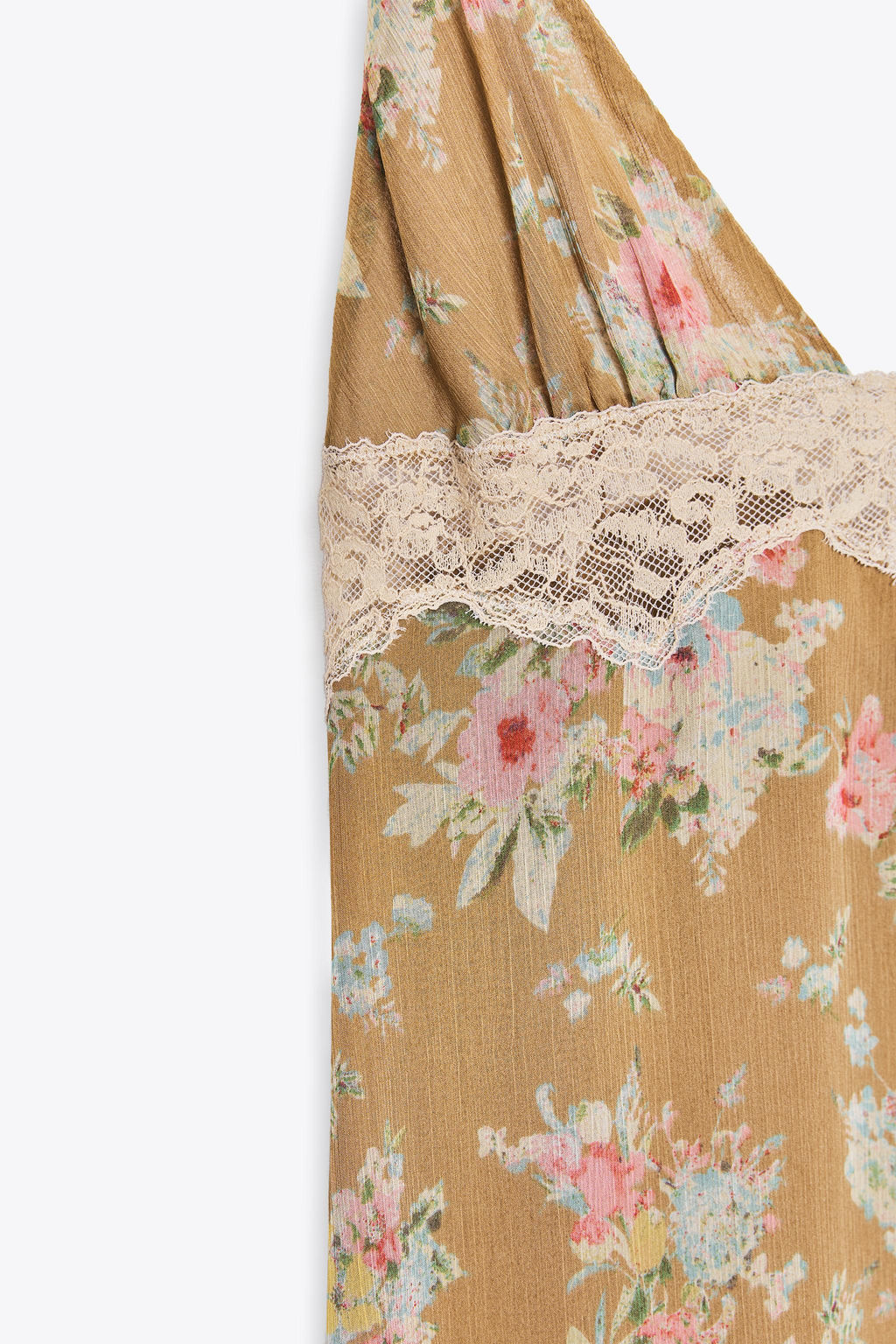 FLORAL PRINT LACE MIDI DRESS - Zara фото 9
