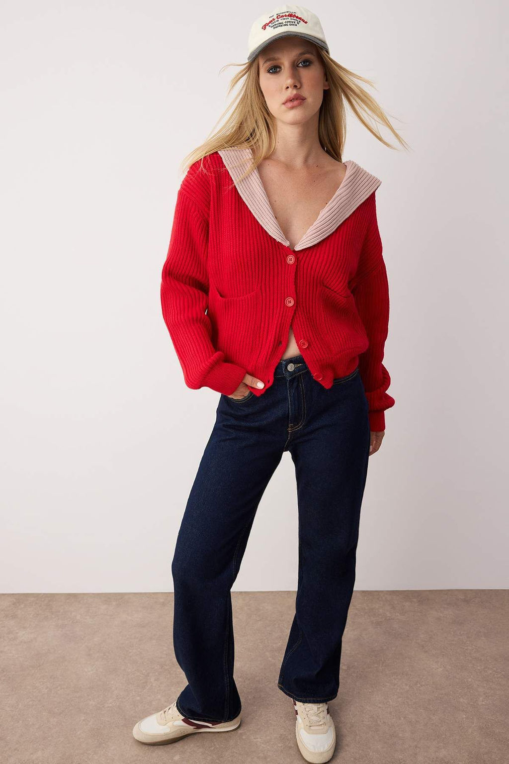 K?rm?z? Renk Bloklu Devrik Yaka Detayl? Yumusak Dokulu Triko H?rka TWOAW26HI00059 - Trendyolmilla фото 8