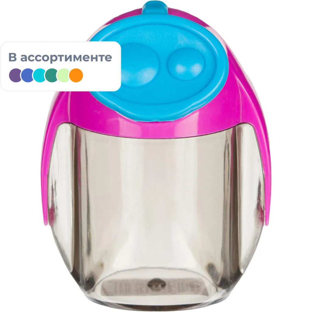 Точилка KORES MIGOO с контейнером, 2 отверстия, ассорти  фото 2